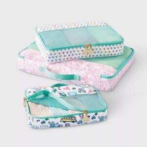 NWT 3pc Packing Cube Set White/Teal - Roller Rabbit x Target